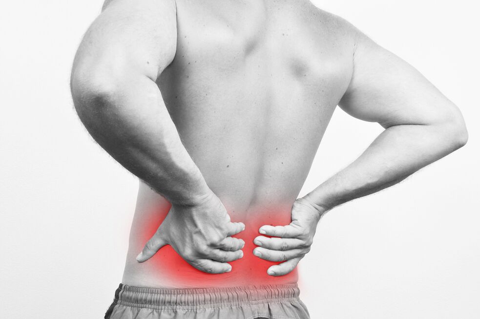 Dor nas costas na rexión lumbar