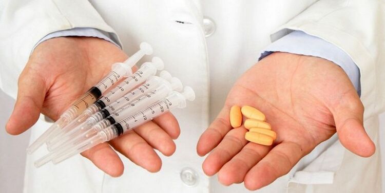 Inxeccións e comprimidos para a dor lumbar