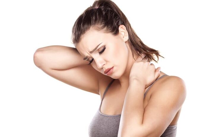A dor e a rixidez no pescozo son síntomas da osteocondrose cervical